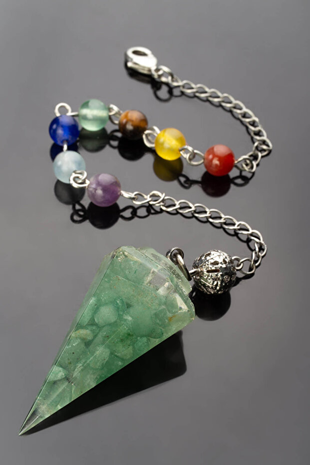 Aventurine Natural Stone Organite 17X36Mm Pandül Pendulum