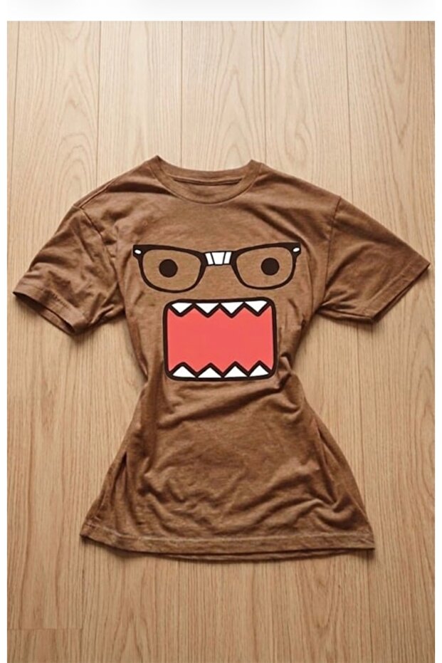 Brown Domo Kun Harajuku Y2K Short Sleeve T-Shirt