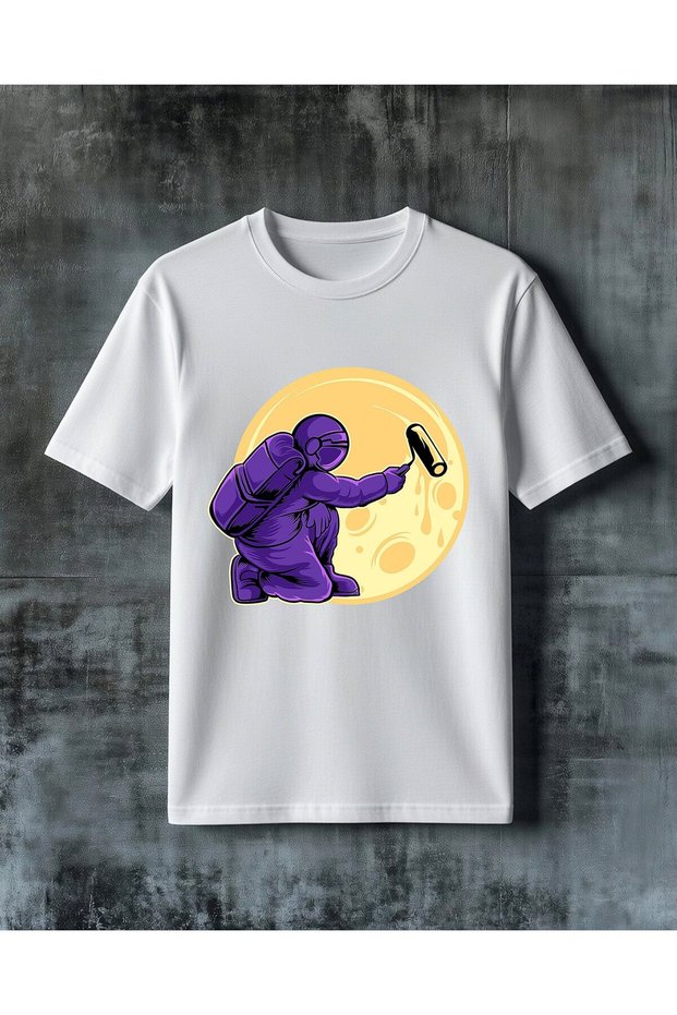 Astronaut Moon 3 Printed Oversize T-Shirt
