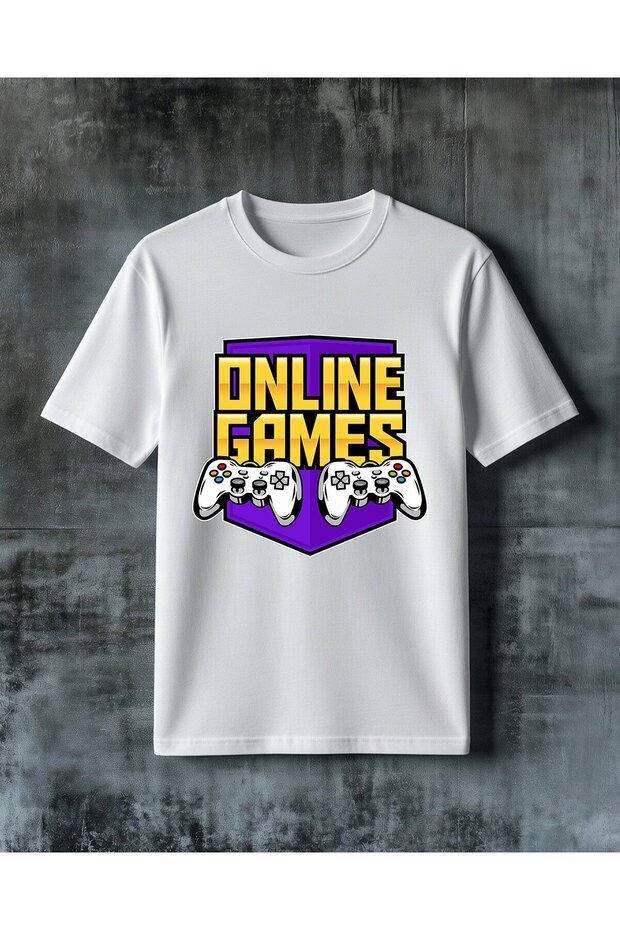 تي شيرت كبير الحجم مطبوع عليه gamepad للألعاب عبر الإنترنت