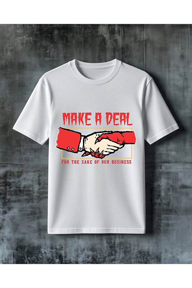 تي شيرت مطبوع كبير الحجم من ماركة make a deal isbirli