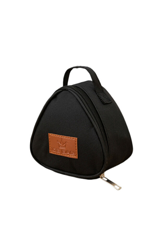 Black S B15725C Triangle Portable Breakfast Insulation Bag Aluminum Foil Lunch Bag Mini Rice Vegetab