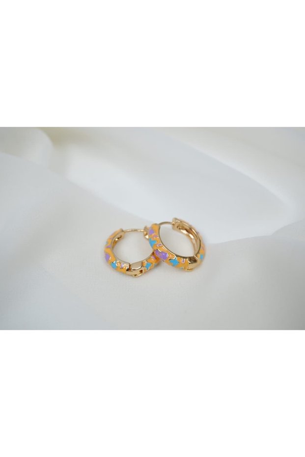 Kp509 Colorful Enamel Bohemia Hoop Earrings
