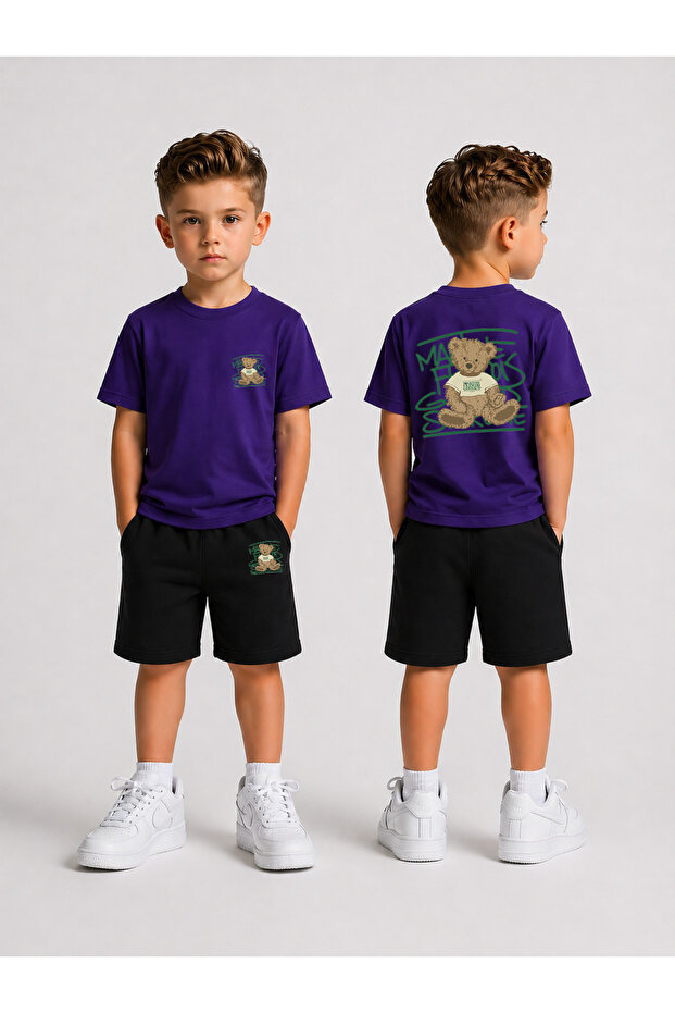 Children's T-Shirt and Shorts Set Printed Cotton Summer Combination