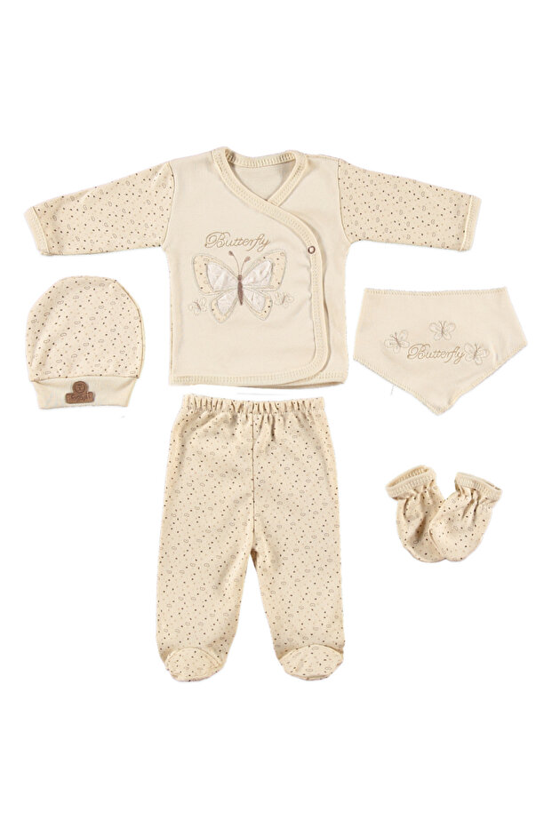 5-Piece Premium Butterfly Embroidered Baby Set