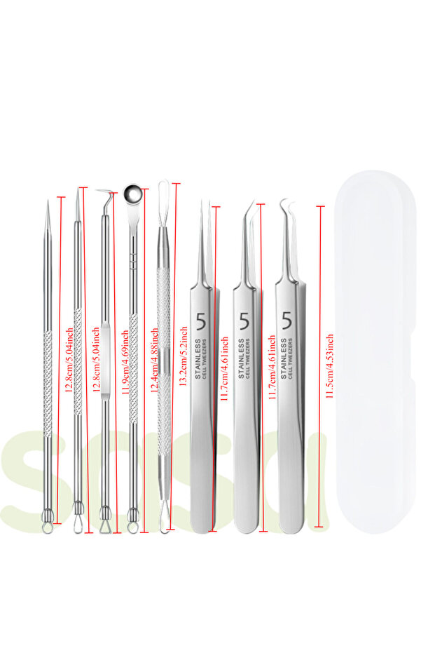 8pcs 8pcs professional Stainless Steel Tweezers Set - Precision Beauty/Craft Tools with Anti-Slip Gr