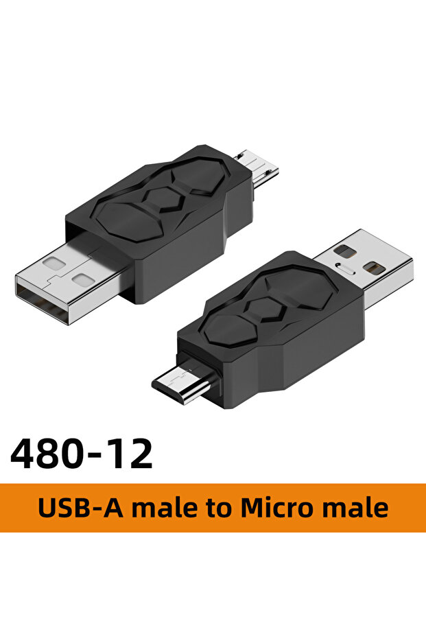 محول USB إلى مايكرو USB صغير، 2 قطعة، 480-12 AG-Micro G، محول ذكر USB إلى أنثى USB