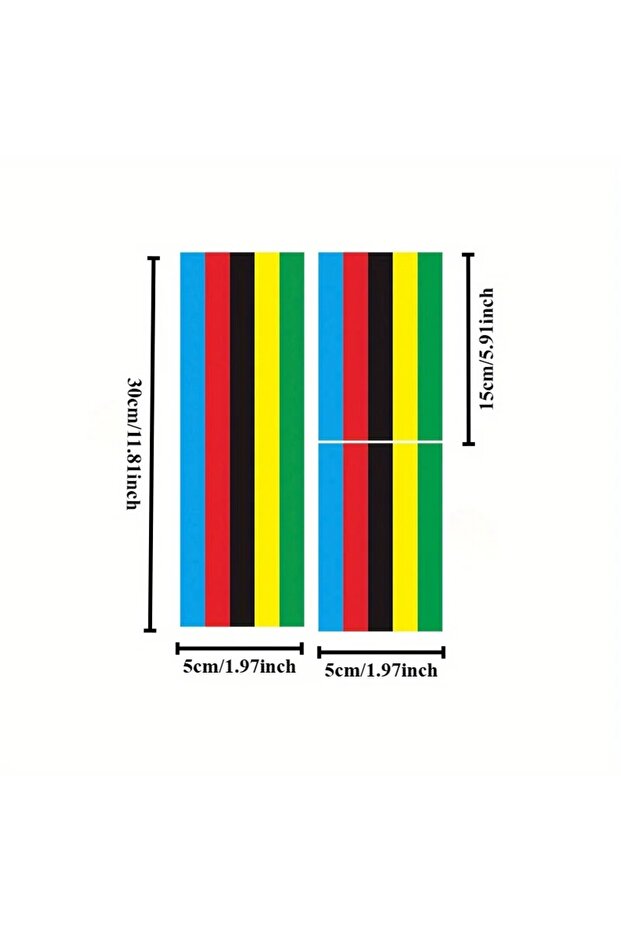 a set 3-Piece Champion Rainbow Stripes Road & Mountain Bike Frame Sticker: Waterproof, DIY Decorativ