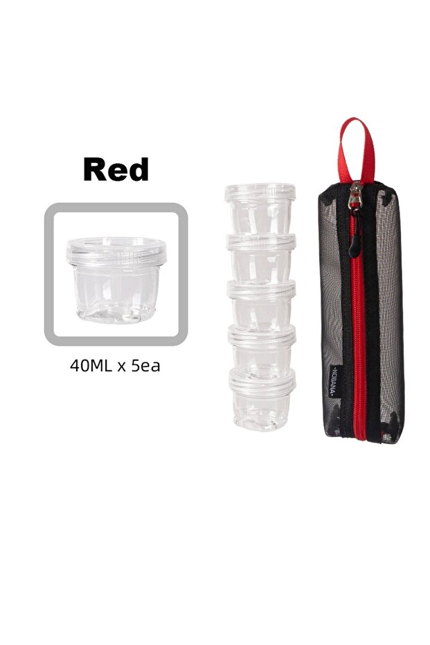 black G5330A Camping Set With 5 Transparent Seasoning Bottles And A Portable Travel Container For