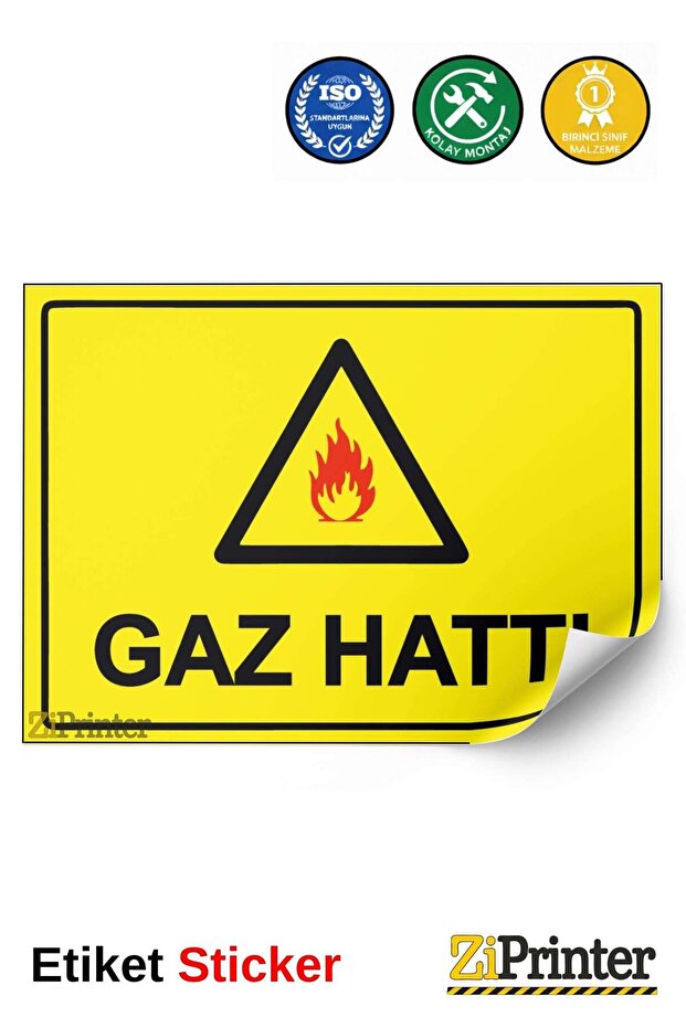 ملصق لافتة تحذيرية لخط الغاز isg مقاس 15x21 سم