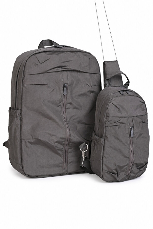 Wander 6560 Backpack and Cross Shoulder Bag Set Water Resistant Daily Use Travel School Bell
