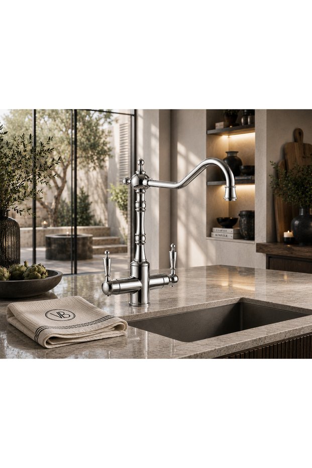 Purified Kitchen Sink Faucet Double Outlet Se Pipe Kitchen Faucet Chrome Color