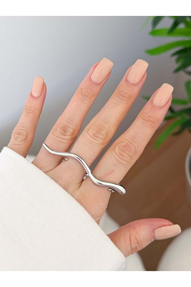 Steel Two Finger Ring (Adjustable)