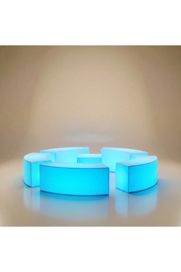 طقم كراسي مع طاولة مضيئ (6قطع) RGB