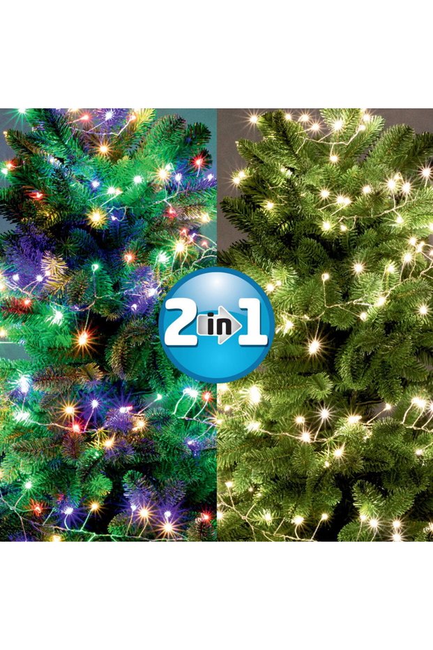 MicroLED cluster garland, 600 LED, 3 9m, multicolor, 8 programs