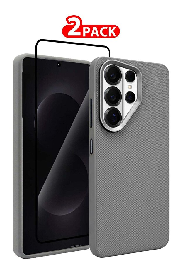 Vegan Leather Case for Galaxy S26 Ultra - 2 Packs - 1 Cover and 1 3D Screen Protector - Slim Fit Protective Case
