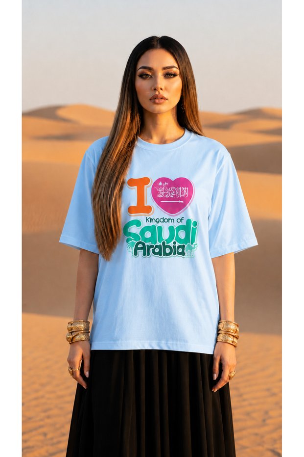 Women's Oversize T-Shirt Arabia Printed 100% Cotton T-Shirt Comfortable Fit