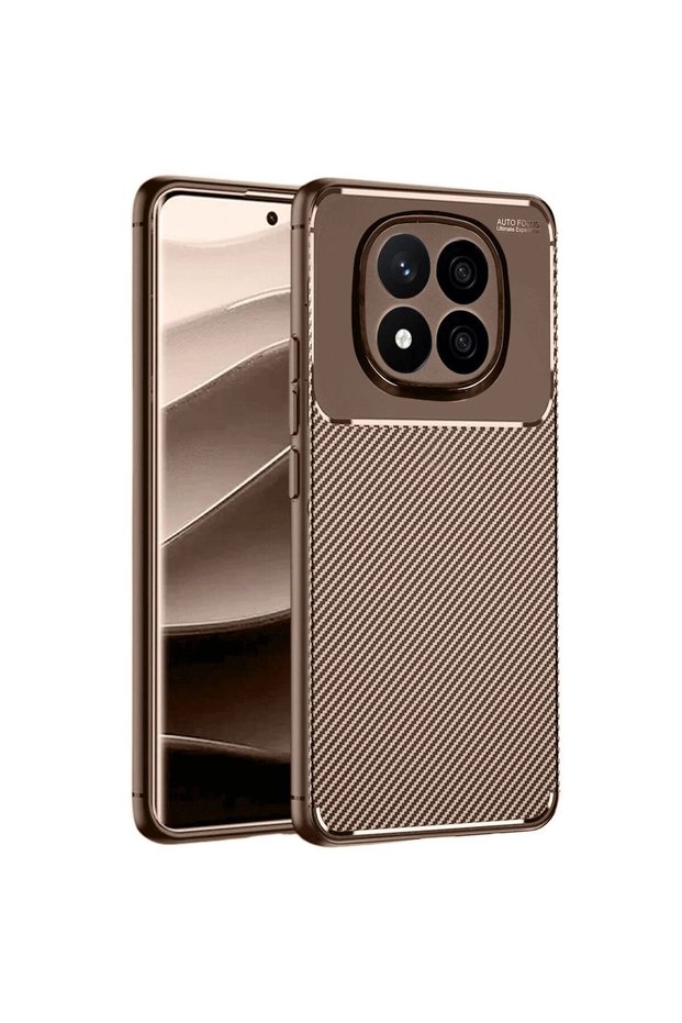 Xiaomi Redmi Note 14 Pro 5g Case Auto Focus Carbon Cover - Brown