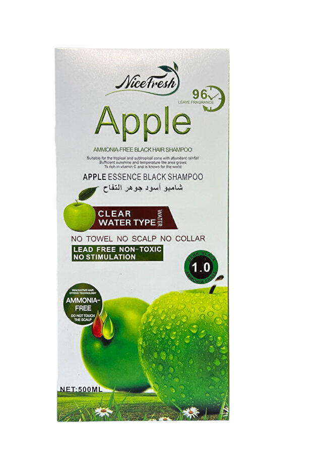 Apple Ammonia Free Hair Color Shampoo No.1 Dark Black 500ml