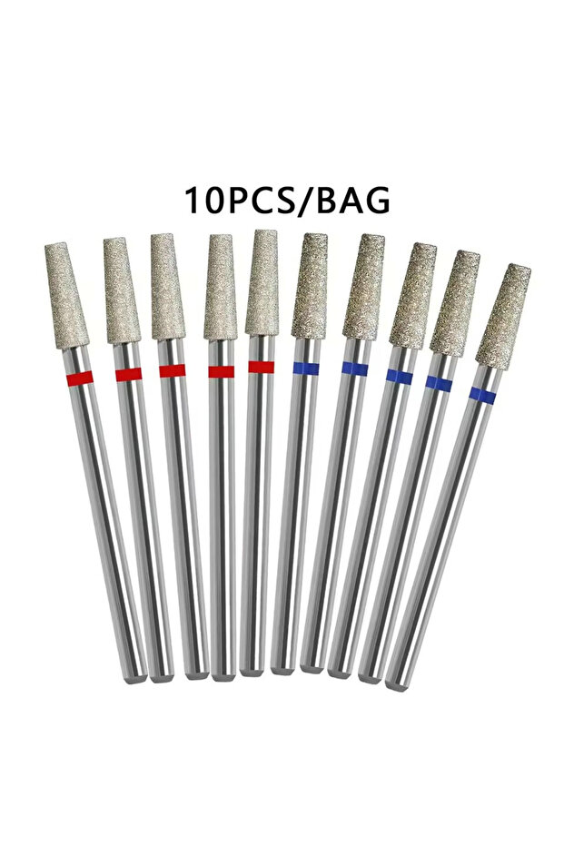 Mix 10pcs 10Pcs/set Diamond Nail Drill Bit Set Nail Diamond Milling Cutter for Manicure 3/32" Burr