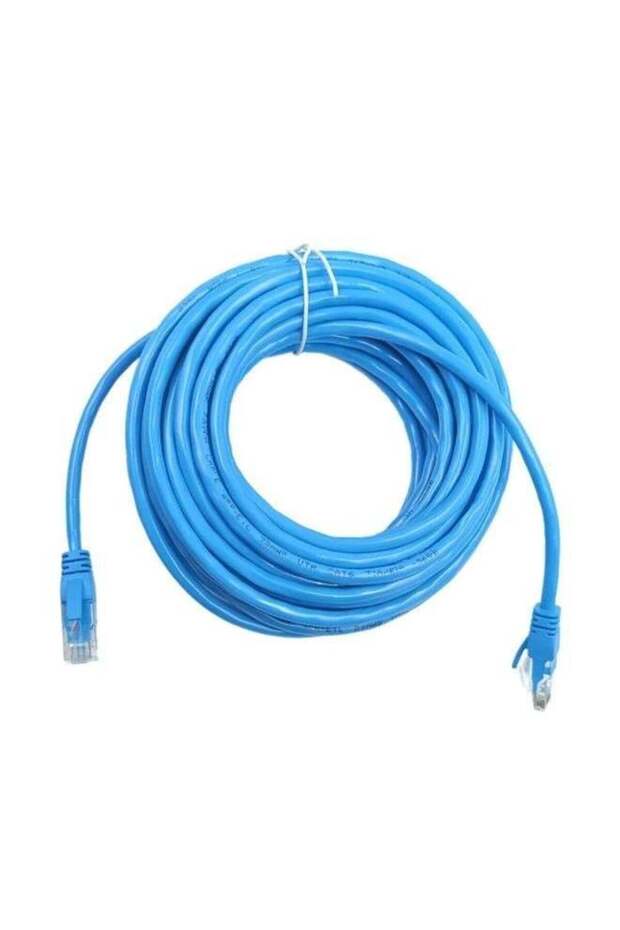 كابل إيثرنت RJ45 CAT6 أزرق، سلك إيثرنت أزرق بطول 30 متر للكمبيوتر، سلك صلب - 1