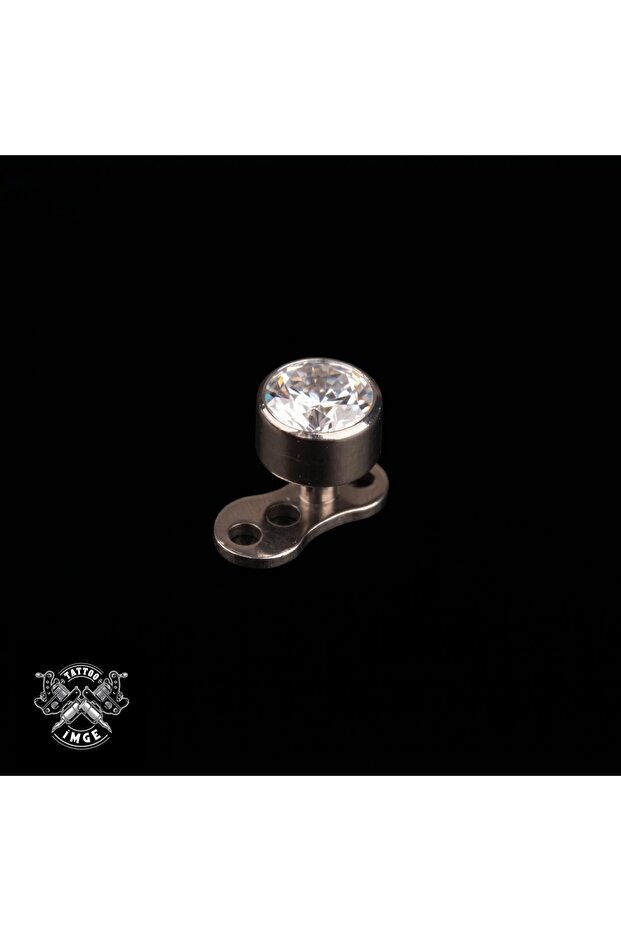 Tek Taş Disk 4mm Titanyum Dermal Piercing