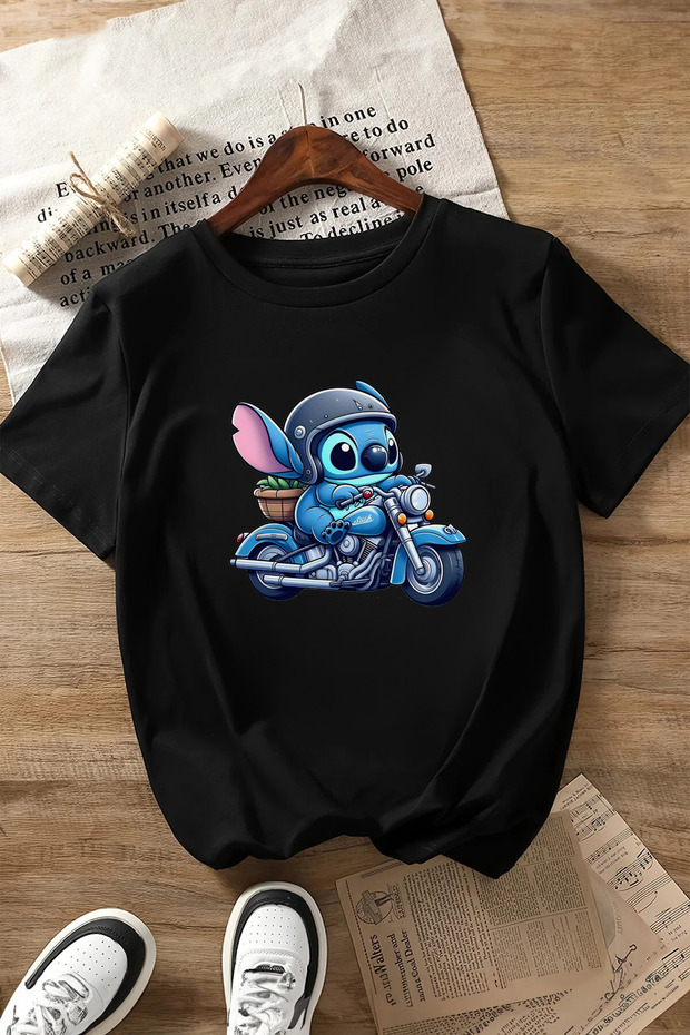 Stitch Karakter Printed Cotton Girls' Tshirt