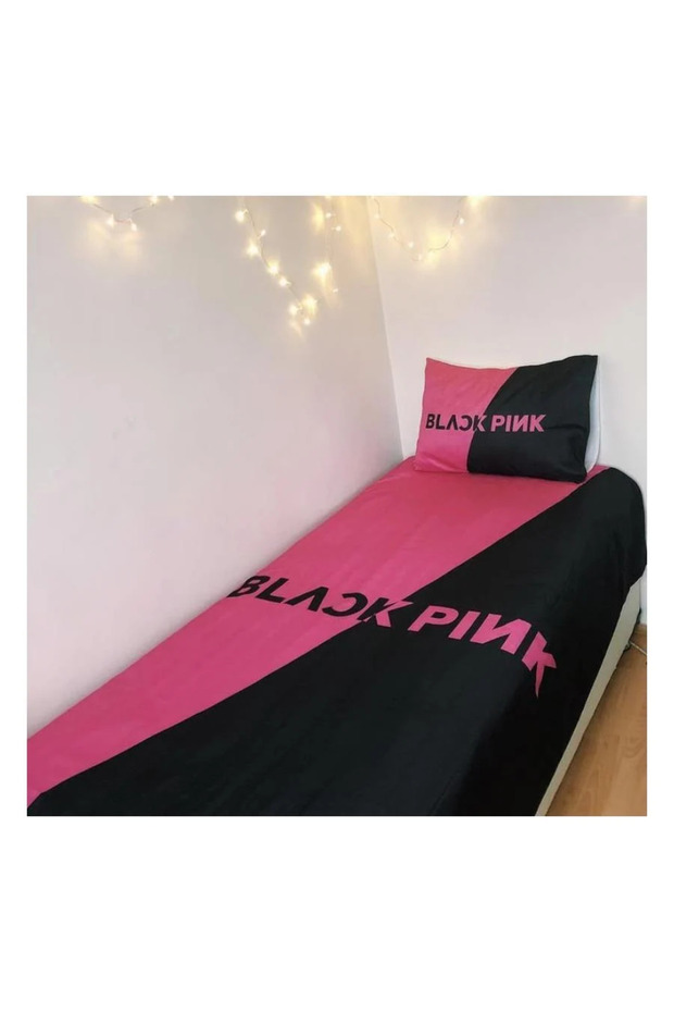 Blackpink Licensed Single Duvet Cover Set – Black and Pink Modern Design