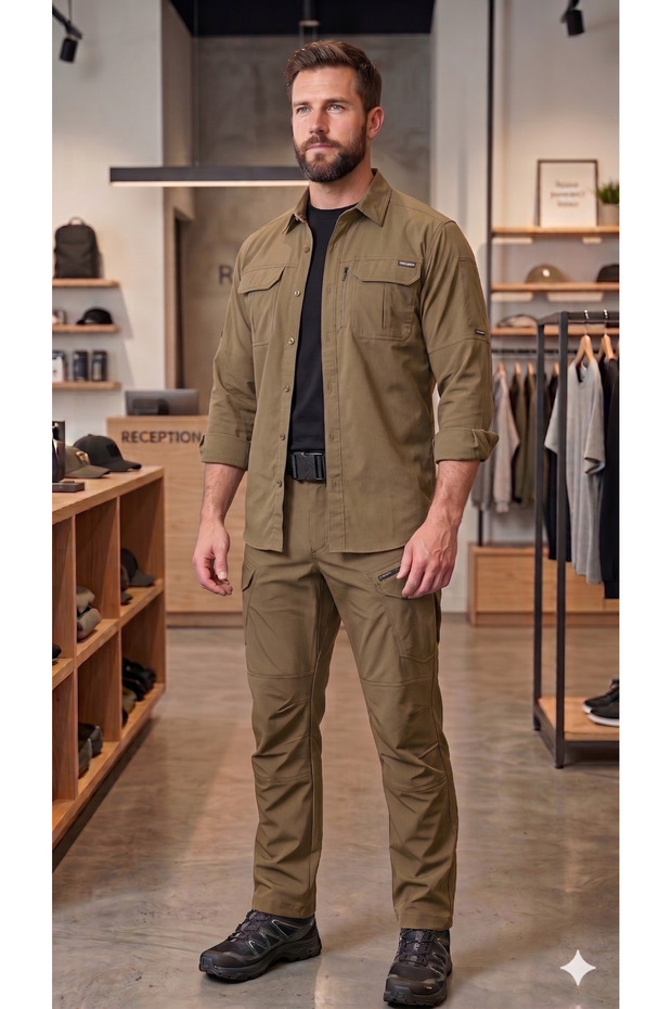 Tactical Outdoor Takim Kargocep Pants Shirt T-Shirt Belt Included