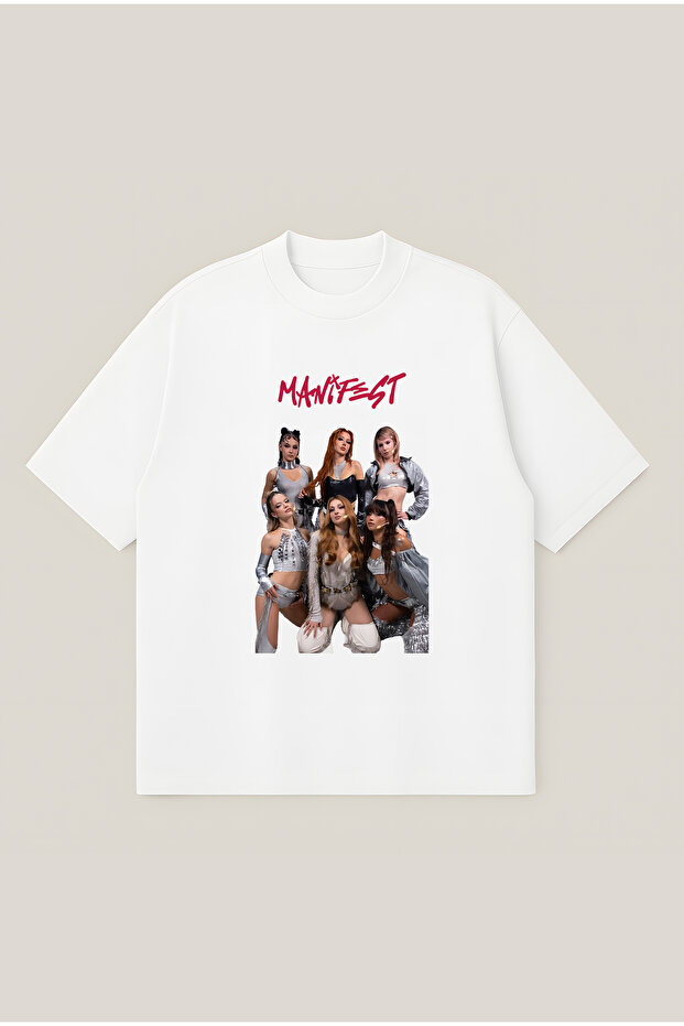 Manifest Girls Oversize Boxy Cut Unisex 100% Cotton Printed Tshirt | Streetwear