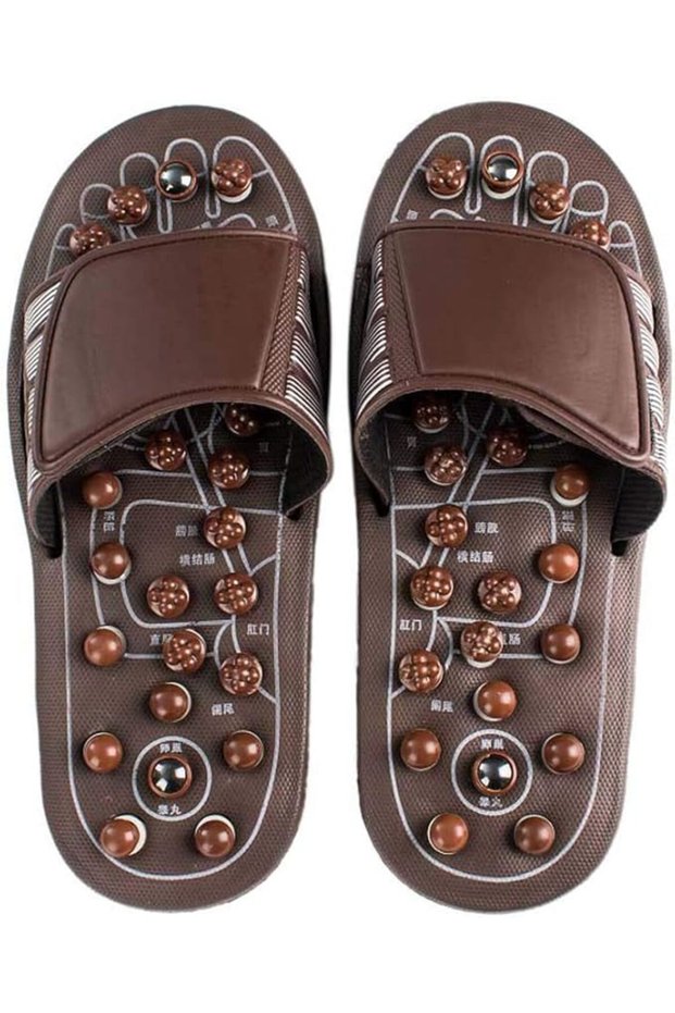 Foot Massage Slippers, Magnetic Slippers Spin Moxibustion Foot Acupoint Sandals and Slippers | Home Indoor Men and Women Bathroom Massage Shoes