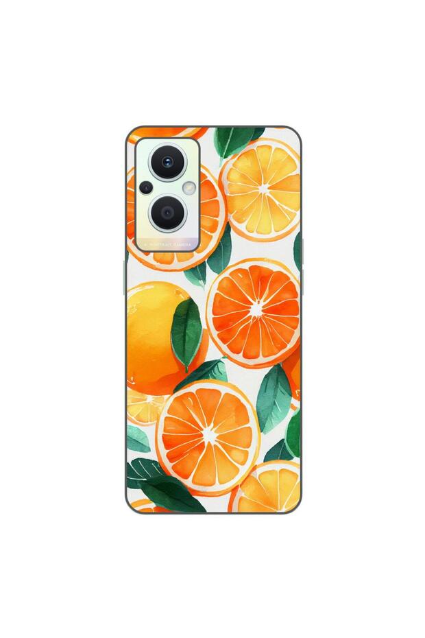 Case compatible with Oppo Reno7 Lite Silicon Gel Tpu Model Oranges - 1
