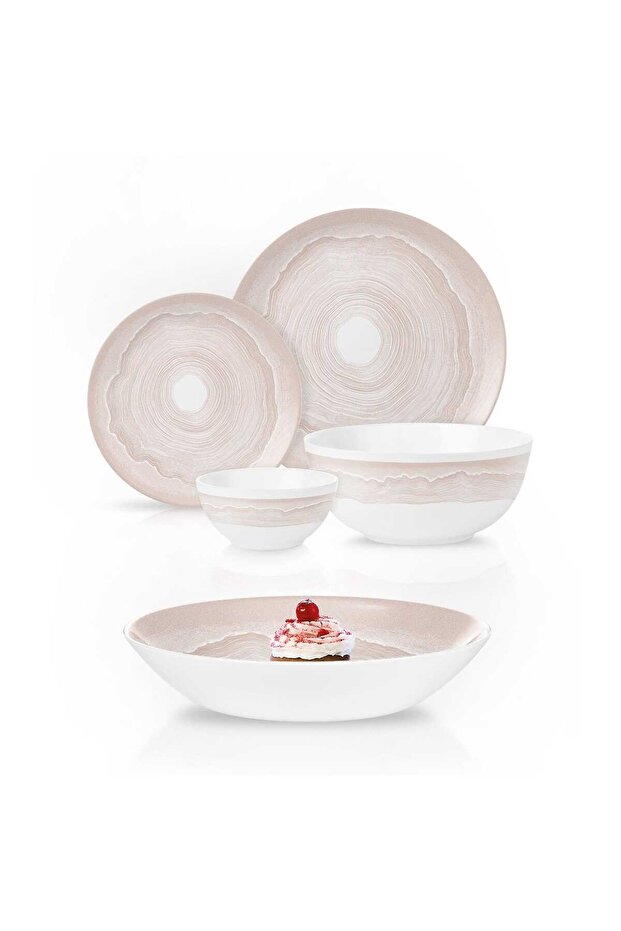 25 pcs Diwali Oakena Peach Dinner Set, X2584