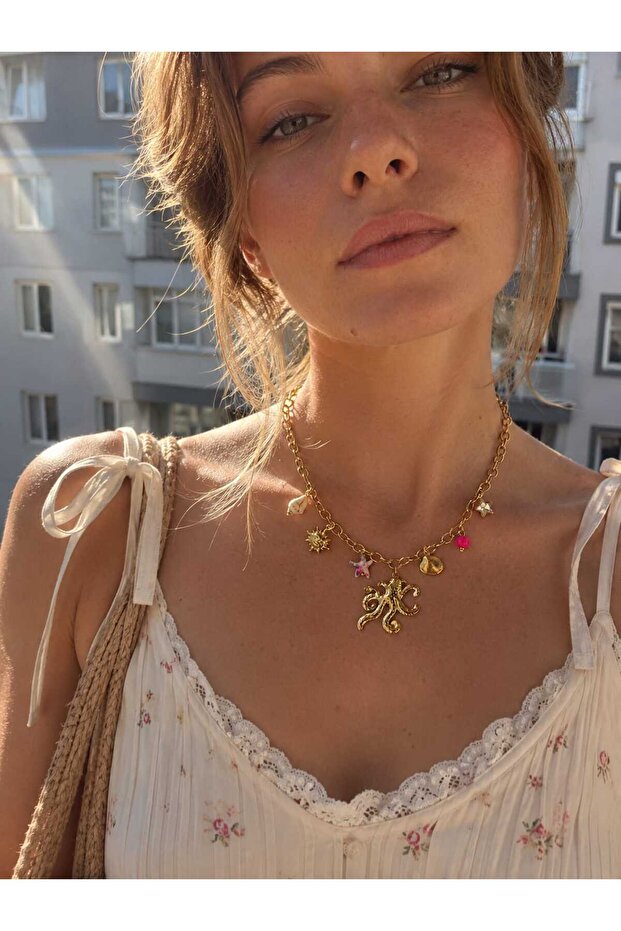 Colorful Charm Detailed Summer Necklace