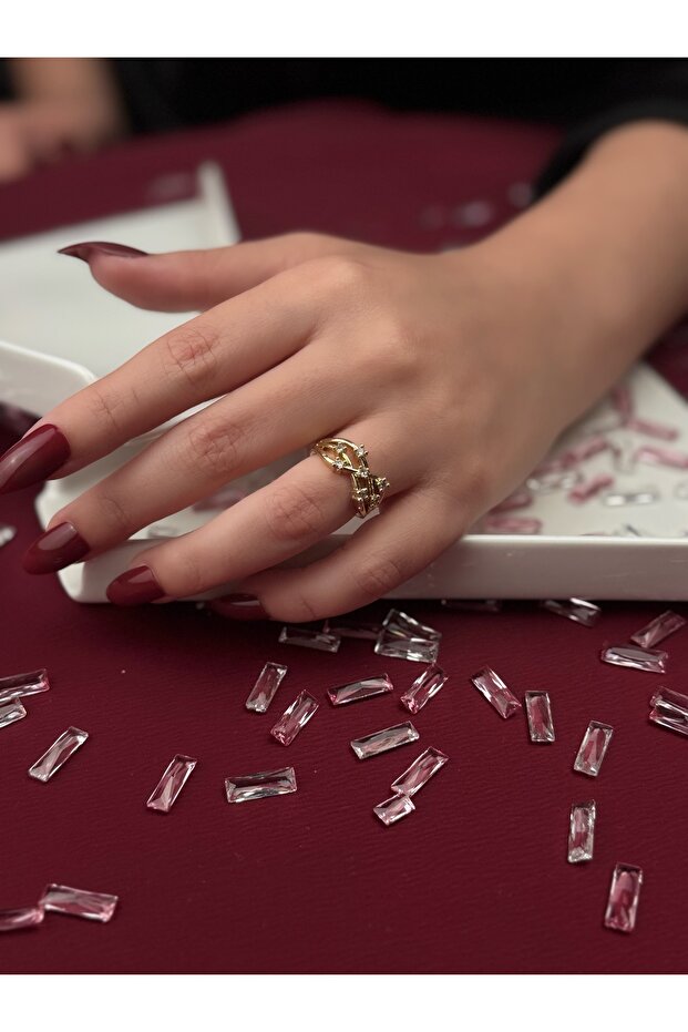 Zizkon Salkımı Elegant Ring Gold Plated 456