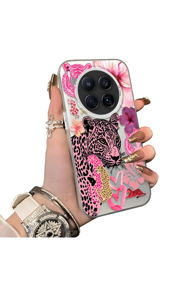 Tecno Camon 40 Premier 5g Compatible Silicone Edge Hard Back Case Couple Phone Cover Leopard Pattern