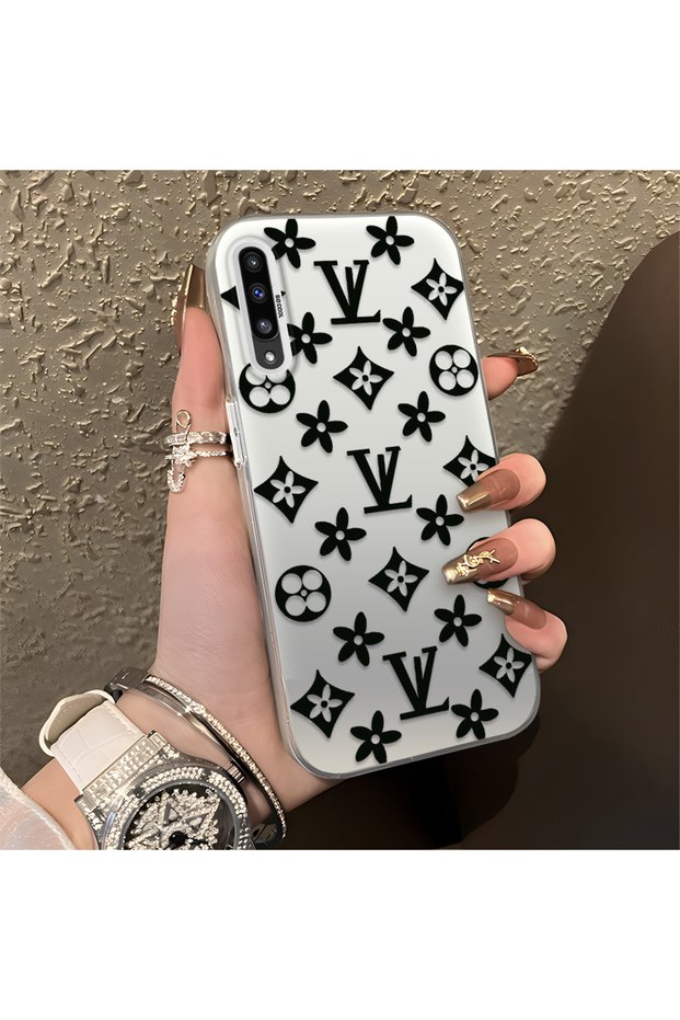Samsung Galaxy A50 Compatible Silicone Edge Hard Back Case Couple Phone Case Brand Patterned
