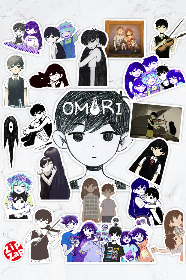 Omori Game Phone Laptop Bullet Journal Adhesive Foil Sticker Pack (20 Pcs)