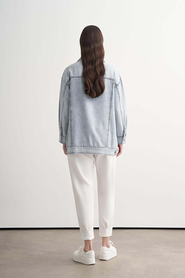 Premium Beaded Tasseled Denim Jacket - 2