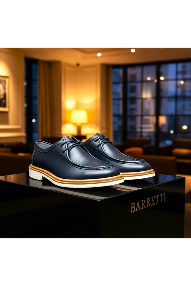 Dark Blue Leather Sedney Loafer