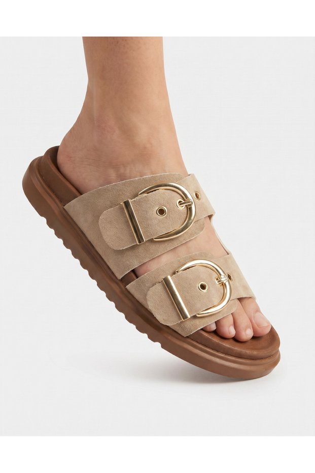 Women's Daily Slippers Double Buckle Slippers Double Sole Orthopedic Comfortable