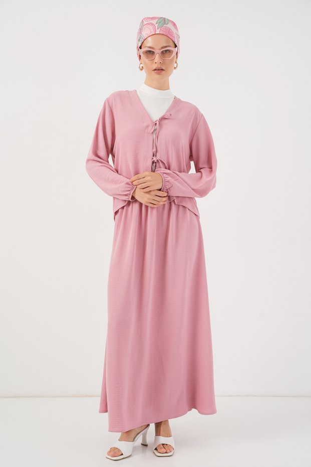 Women's Ayrobin Kimono Skirt Double Set - Pink 1117