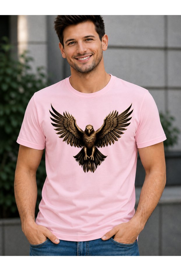 Men's Oversize T-Shirt with Horse Print, 100% Cotton, Comfortable Fit