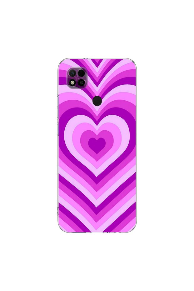 Redmi 10A Compatible Heart 2 Design Transparent Case
