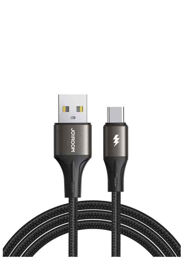 كابل بيانات SA25-AC3 من سلسلة Light-Speed للشحن السريع 3 أمبير (من USB-A إلى Type-C) بطول 1.2 متر باللون الأسود