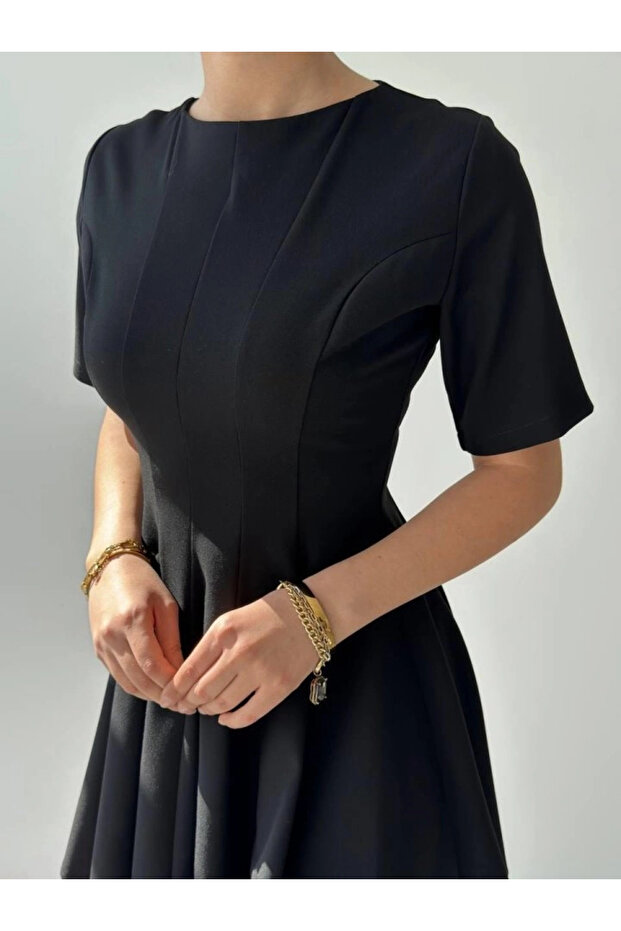 Crem Pleated Dress - 7