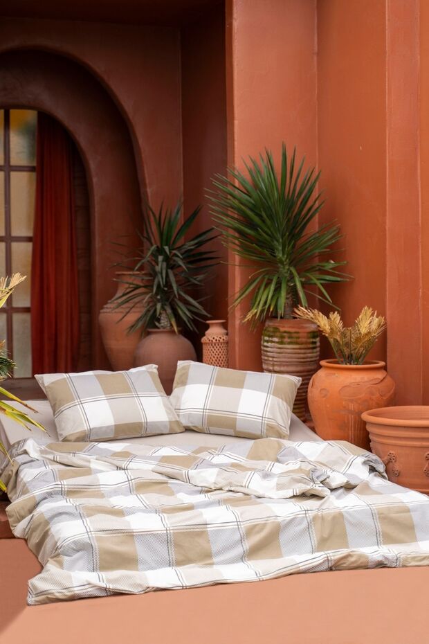 Winter Flannel Single Duvet Cover Set Beige