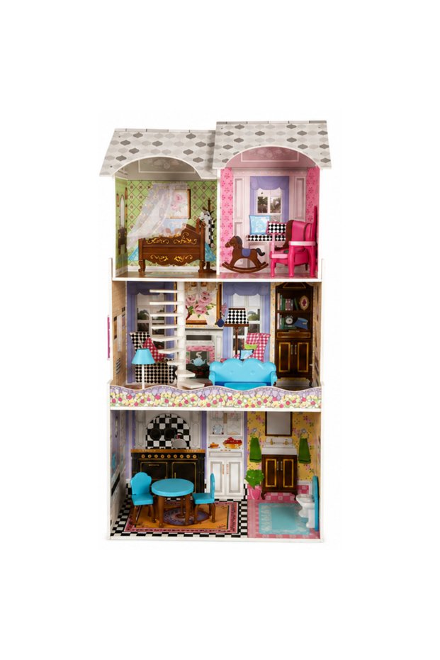 kids Wooden Doll House Pretend Play Toy