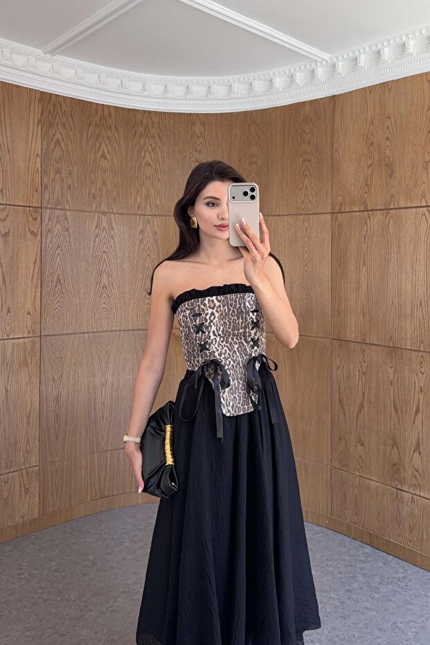Eyelet Leopard Corset - 2