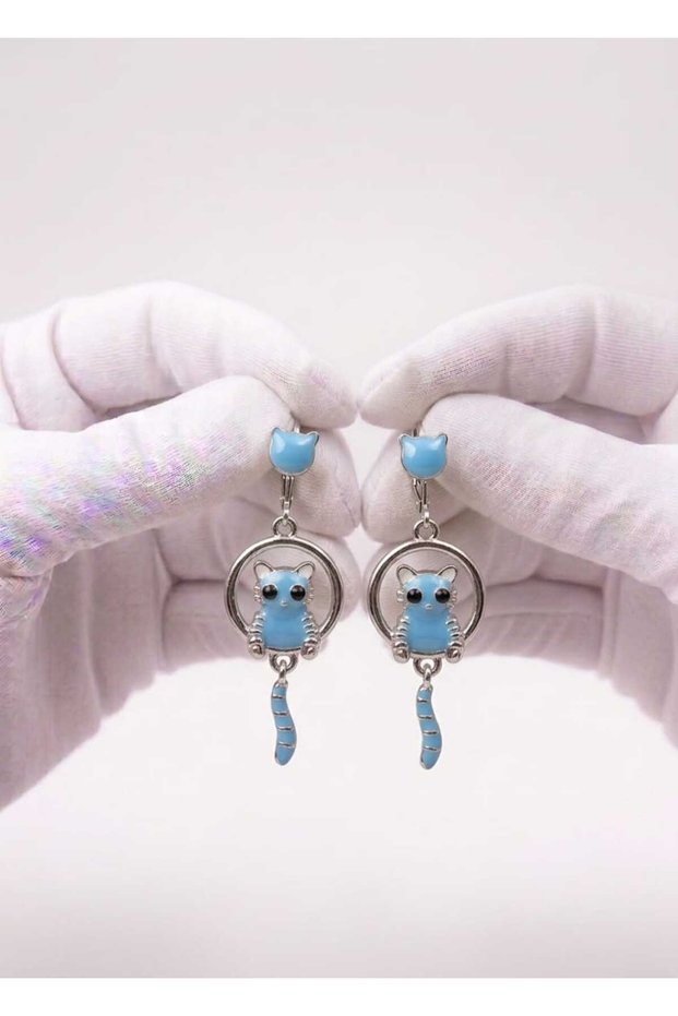 Cat Steel Earrings